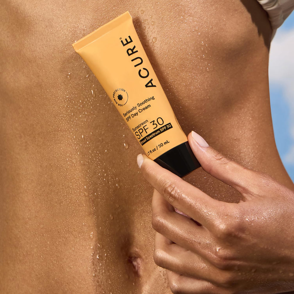 Acure 1.7 oz travel size bottle for on-the-go hydration and sun protection.