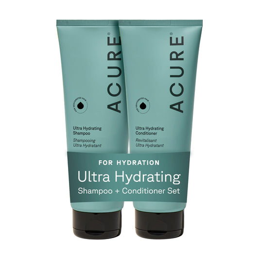 Acure Ultra Hydrating Shampoo bottle with argan oil, smooths hair and adds shine