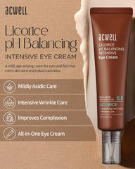 ACWELL Licorice eye cream texture swatch highlights non-greasy feel.