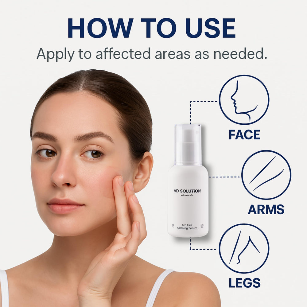 Texture swirl of AD SOLUTION ATO serum indicates smooth application.