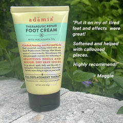 Dry skin on the heel area before applying Adamia cream.