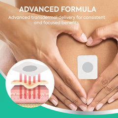 Slim, discreet Adellina Ozempatch patch applied under clothing for seamless wear.