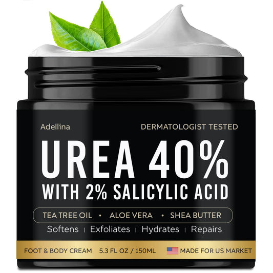 Adellina Urea 40% foot cream jar for deep moisturization of dry, cracked feet.