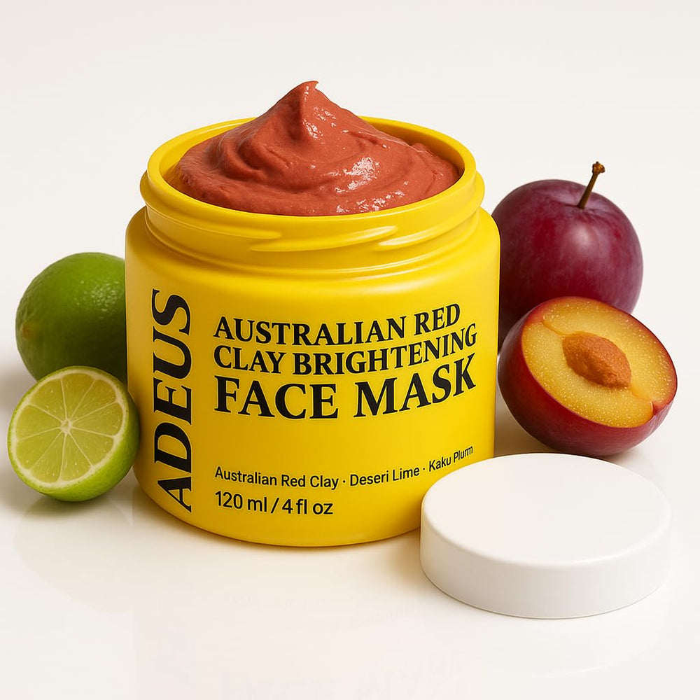 ADEUS packaging for Australian Red Clay Brightening Mask supports a simple daily routine