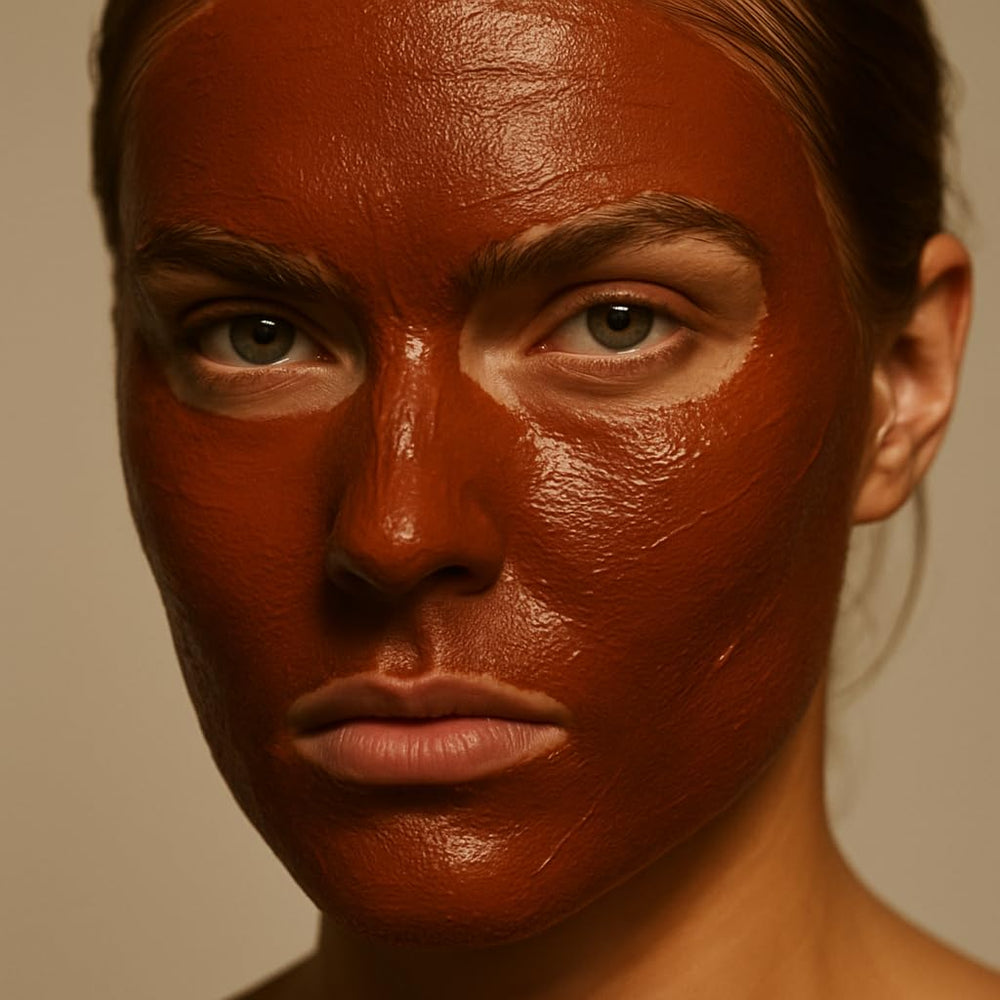Close-up of pores appearing tighter after using ADEUS mask