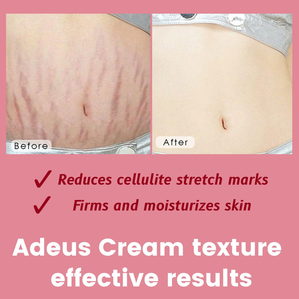 ADEUS fast-absorbing cream swatch demonstrates quick moisture delivery.