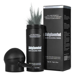 Adglamful Hair Fibers with spray applicator for precise thinning coverage