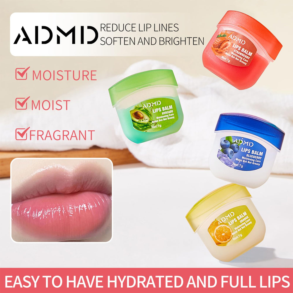 ADMD lip balm strawberry flavor adds fruity shine with gentle hydration.