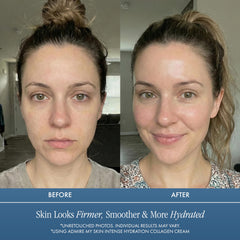 Admire My Skin Collagen Cream label highlights hydrolyzed collagen concentration for plumpness.