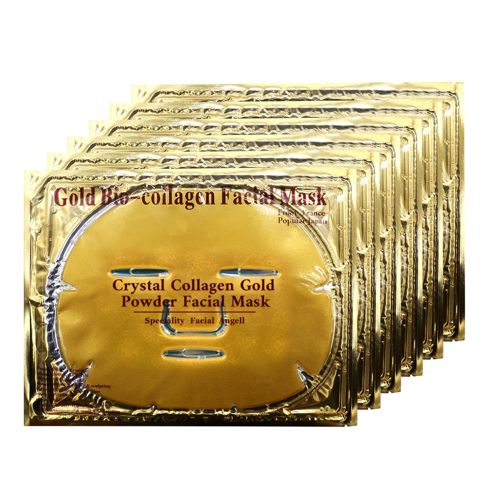 Adofect 12-pack packaging with gold gel masks for radiant skin