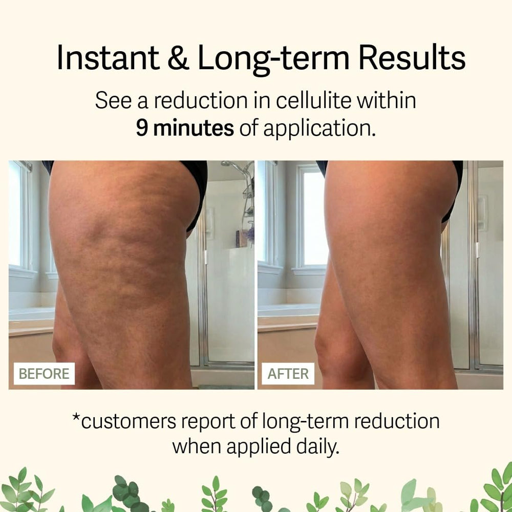 Adonia Organics LegTone application motion shows easy rub-in for thigh and buttock areas