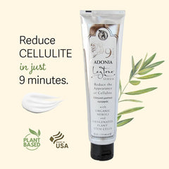 Adonia Organics LegTone cream on leg demonstrates quick absorption and non-greasy feel