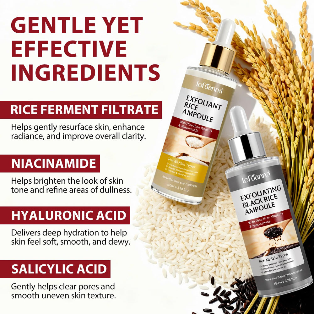 ADSBJUX White Rice Exfoliant Bottle reveals gentle exfoliation for refined texture.
