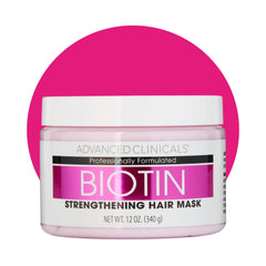 Advanced Clinicals Biotin Hair Mask bottle pour showing hydrating action.