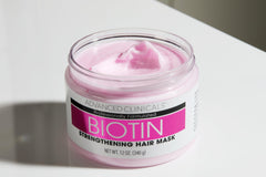 Advanced Clinicals Biotin Hair Mask on color-treated hair delivers shine and manageability.