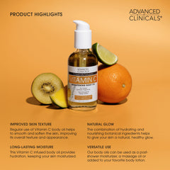 Advanced Clinicals Hydrating body care routine image conveys refreshment