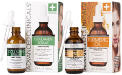 Advanced Clinicals collagen facial serum bottle showing hydration and smooth skin effect