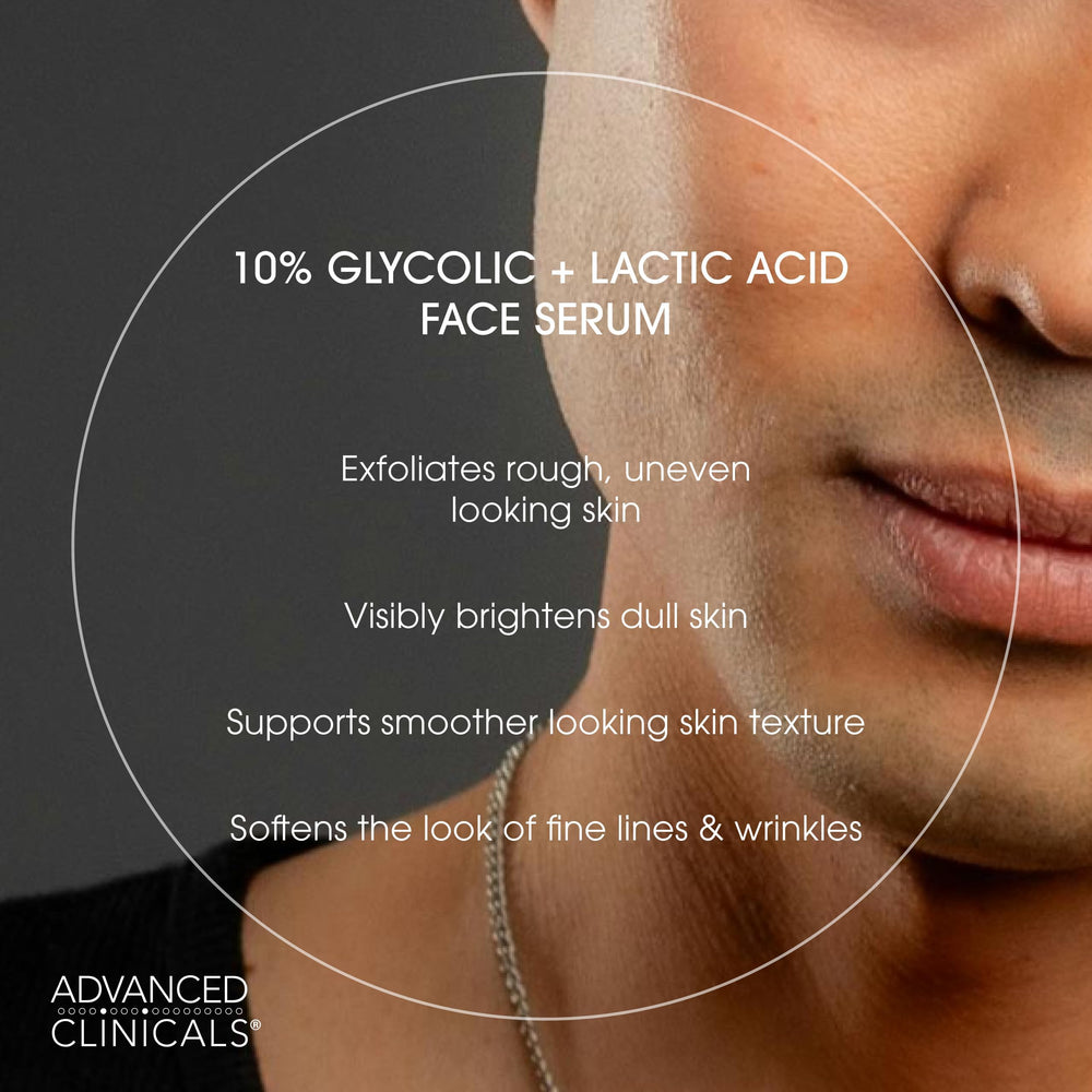 Gel texture swatch of Advanced Clinicals exfoliating serum for radiant skin.