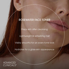 Advanced Clinicals face mist close-up highlighting charcoal and aloe soothing feel.