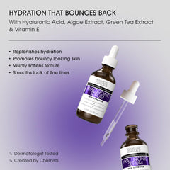 Hyaluronic Acid Body Cream with panthenol supports lasting moisture.