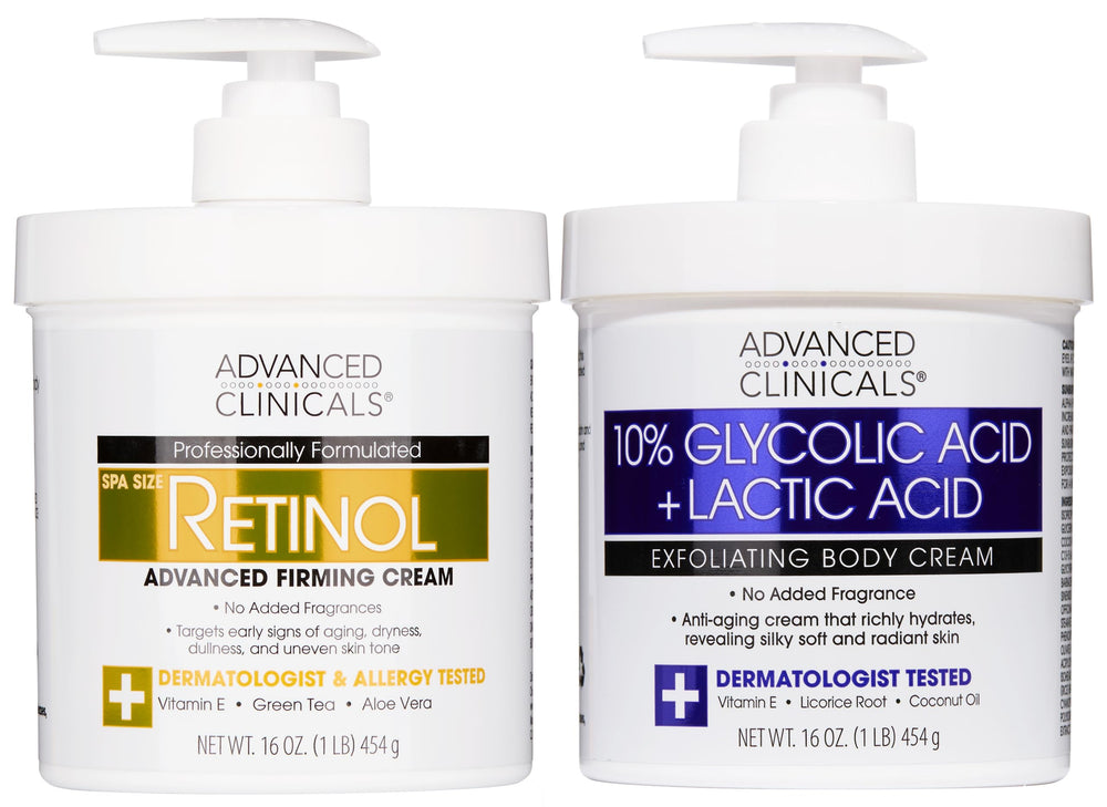 Advanced Clinicals Retinol Body Cream jar for hydrated, smoother skin