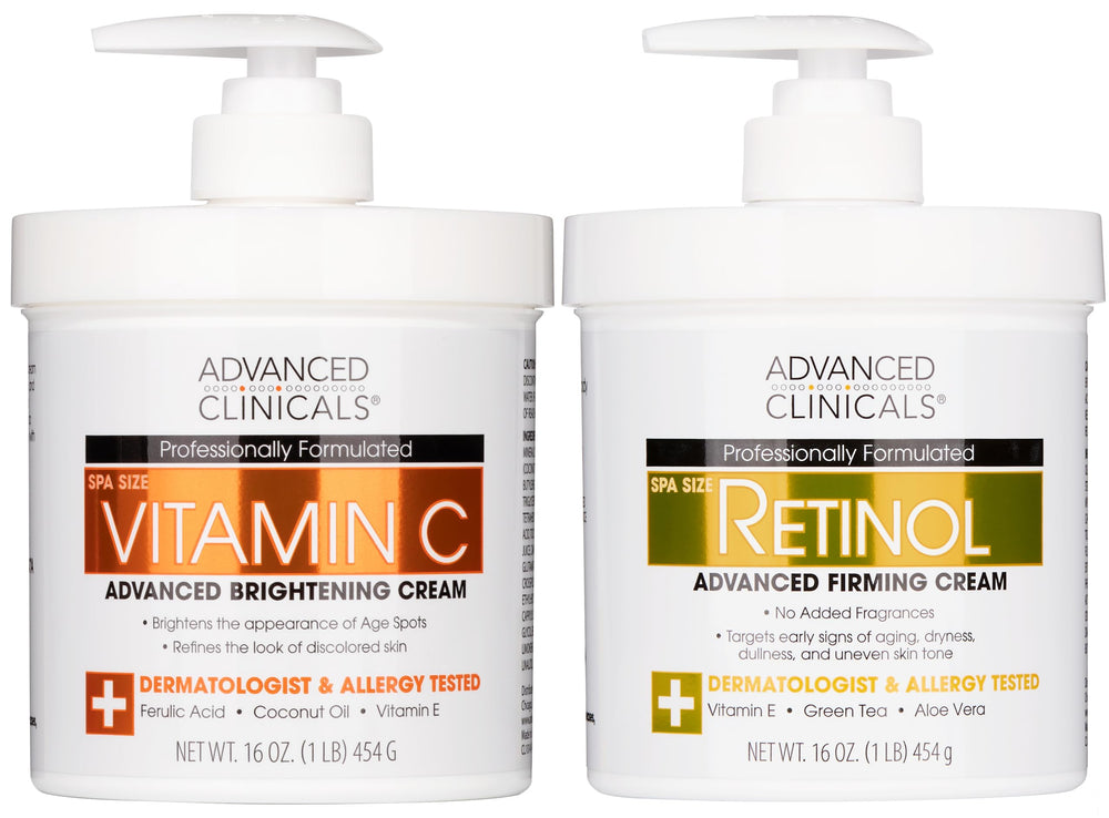 Advanced Clinicals Retinol Body Cream texture shows smooth, hydrated skin benefits