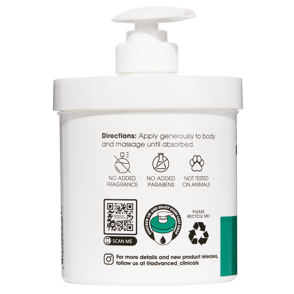Night-time application of Advanced Clinicals Retinol Body Lotion for smoother-looking skin