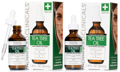 Advanced Clinicals Tea Tree Serum bottle illustrating pore-refining skincare benefits.