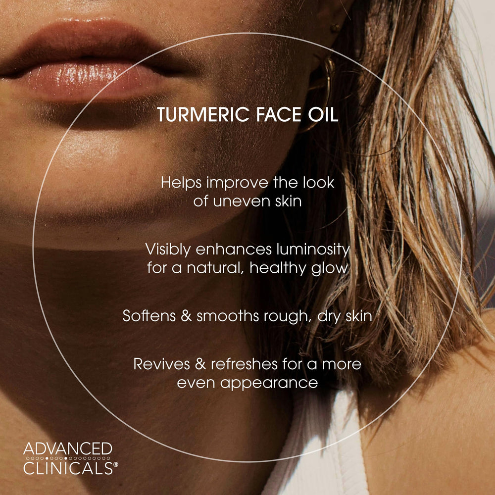 Advanced Clinicals turmeric serum containing oat lipid oil for smoother texture