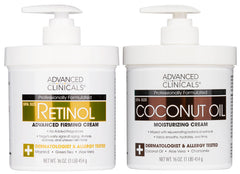 Advanced Clinicals unscented retinol body cream jar showing rich texture for daily hydration