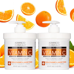Advanced Clinicals Vitamin C Cream Body Lotion brightens and hydrates for radiant skin.