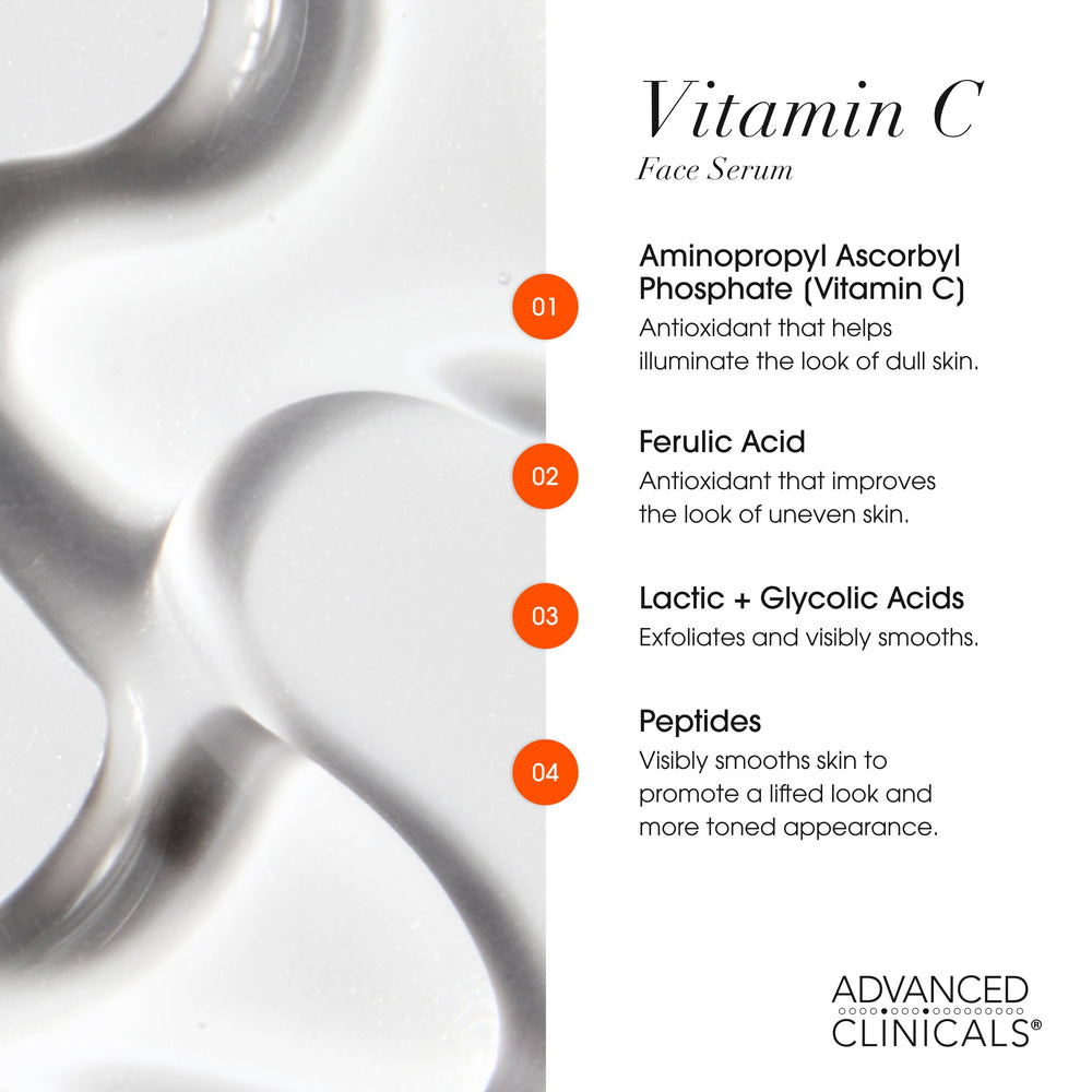 Advanced Clinicals Vitamin C Serum Face bottle brightening the complexion