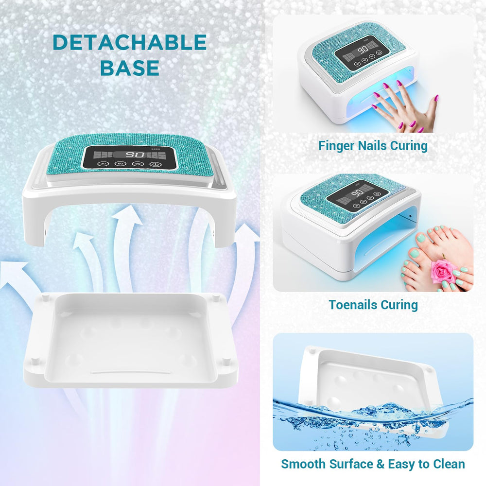 Aedavey cordless nail lamp in action on a hand