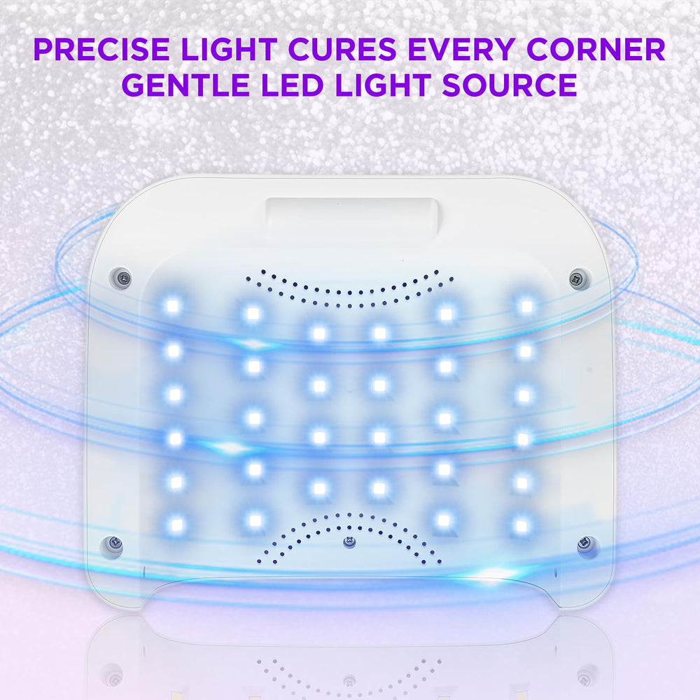 Aedavey gentle 365/405nm nail light provides skin-friendly curing.