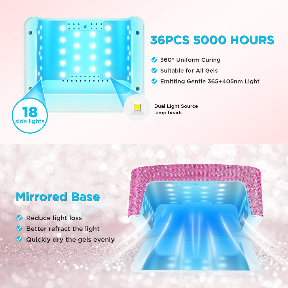 Aedavey rechargeable UV nail lamp on the go with no cord.