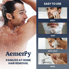 Aemerry bikini area use illustration shows safe, guided private hair removal.