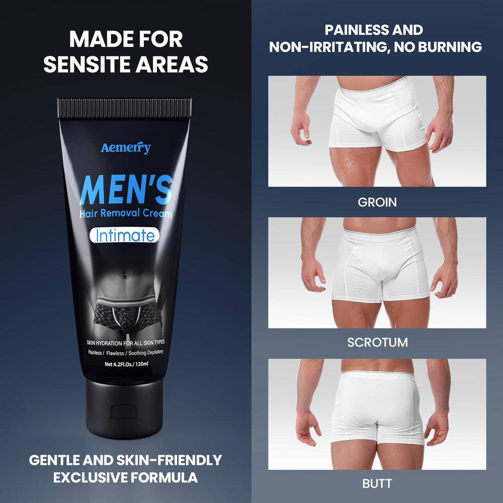 Aemerry Hair Removal Cream before-after highlights potential smoother skin after use.