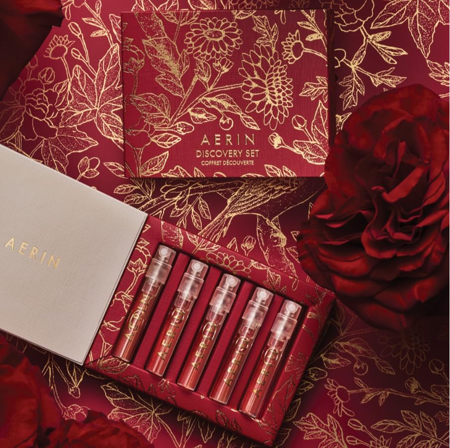 AERIN Mediterranean Honeysuckle fragrance vial, citrus-floral notes ideal for daytime wear.