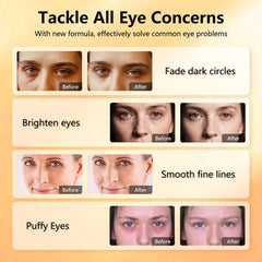Morning routine imagery emphasizes caffeine's potential to reduce puffiness.