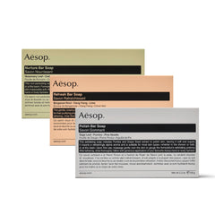 Aesop Bar Soap Trio nurture bar image, nourishing cleanse for dry skin.