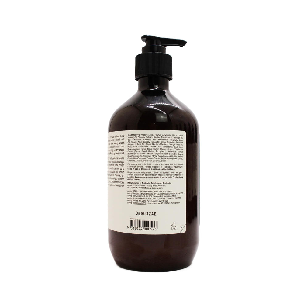 Fresh green citrus scent from Aesop Geranium Leaf Body Balm