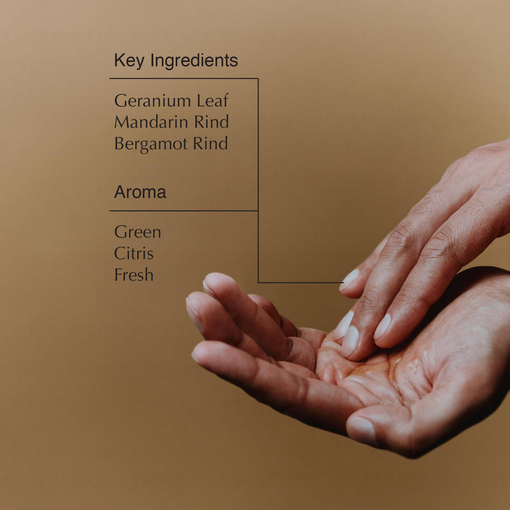 Aesop Geranium Leaf Body Cleanser lather on skin