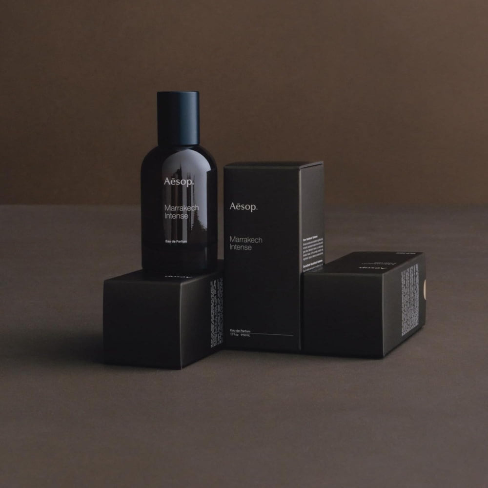 Aesop Marrakech Intense sandalwood and cedarwood notes, depth in perfume.