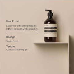 Aesop Resurrection Refill bottle-pour demonstrates easy, mess-free dispensing