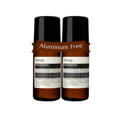 Aesop Roll-On Deodorant with woody aroma in a sleek bottle for daily freshness.