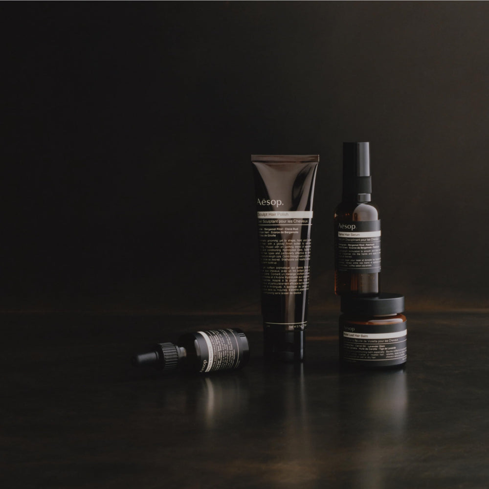 Vegan, cruelty-free label from Aesop on packaging.