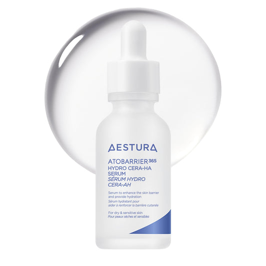 AESTURA ATOBARRIER365 serum bottle front view delivering rich hydration.