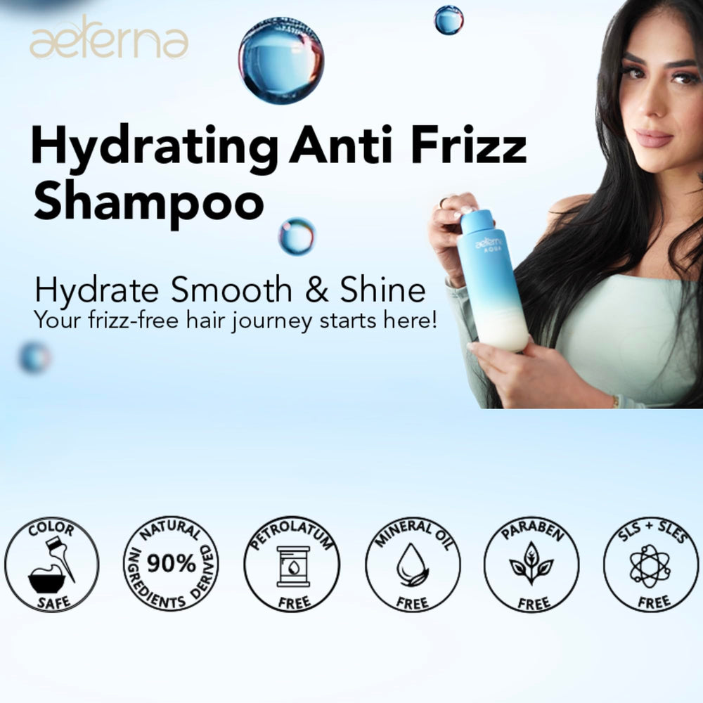 Aeterna AQUA almond oil droplets imply nourishing shine