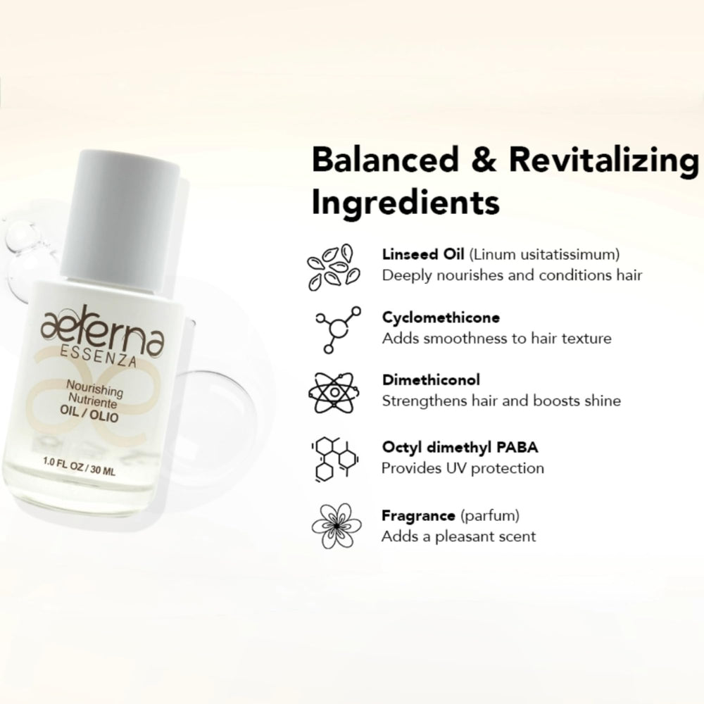 Aeterna ESSENZA product label highlights clean ingredients and cruelty-free formula