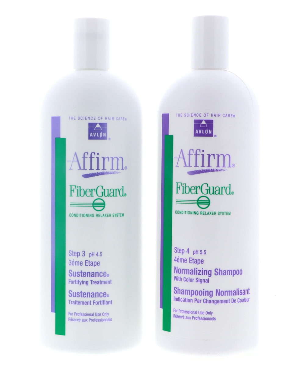 Affirm Fiberguard Normalizing Shampoo bottle demonstrates gentle cleansing for sensitive scalps.